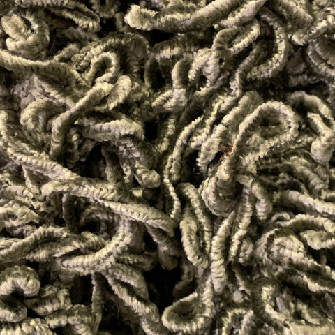 Écharpe en tricot chenille bouclée verte VINTAGE