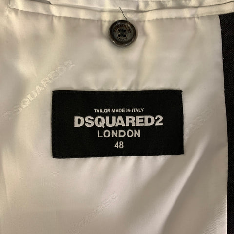 DSQUARED2 Size 38 Grey Brown Plaid Wool Peak Lapel Sport Coat