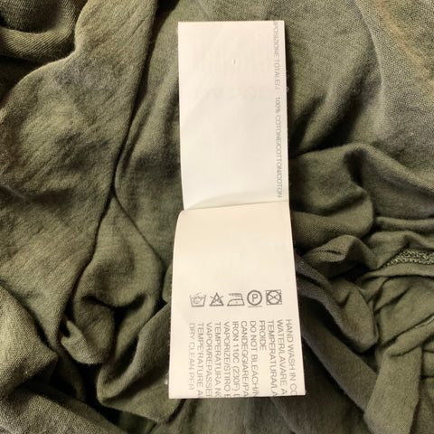 RICK OWENS Size L Green Olive See Through Cotton Oversized Long Sleeve Shirt