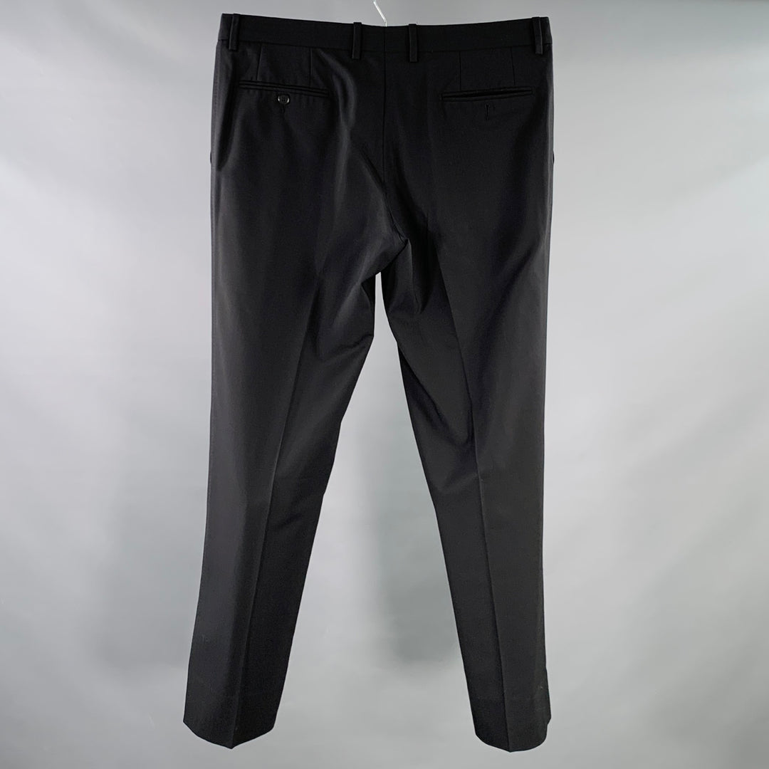 DOLCE & GABBANA Size 34 Black Wool Blend Tapered Zip Fly Dress Pants
