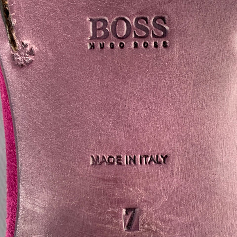 BOSS by HUGO BOSS Size 7 Purple Tassels Suede Slip-On Loafers