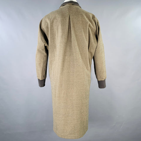 YANTOR Size M Tan Wool Silk Half Zip Anorak Coat