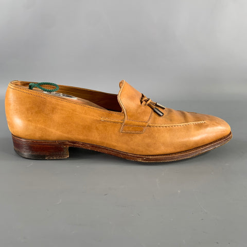 JOHN LOBB Size 9.5 Tan Leather Tassels Loafers