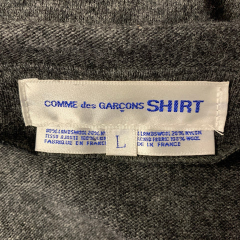 COMME des GARCONS SHIRT Size L Grey Wool Blend Cardigan