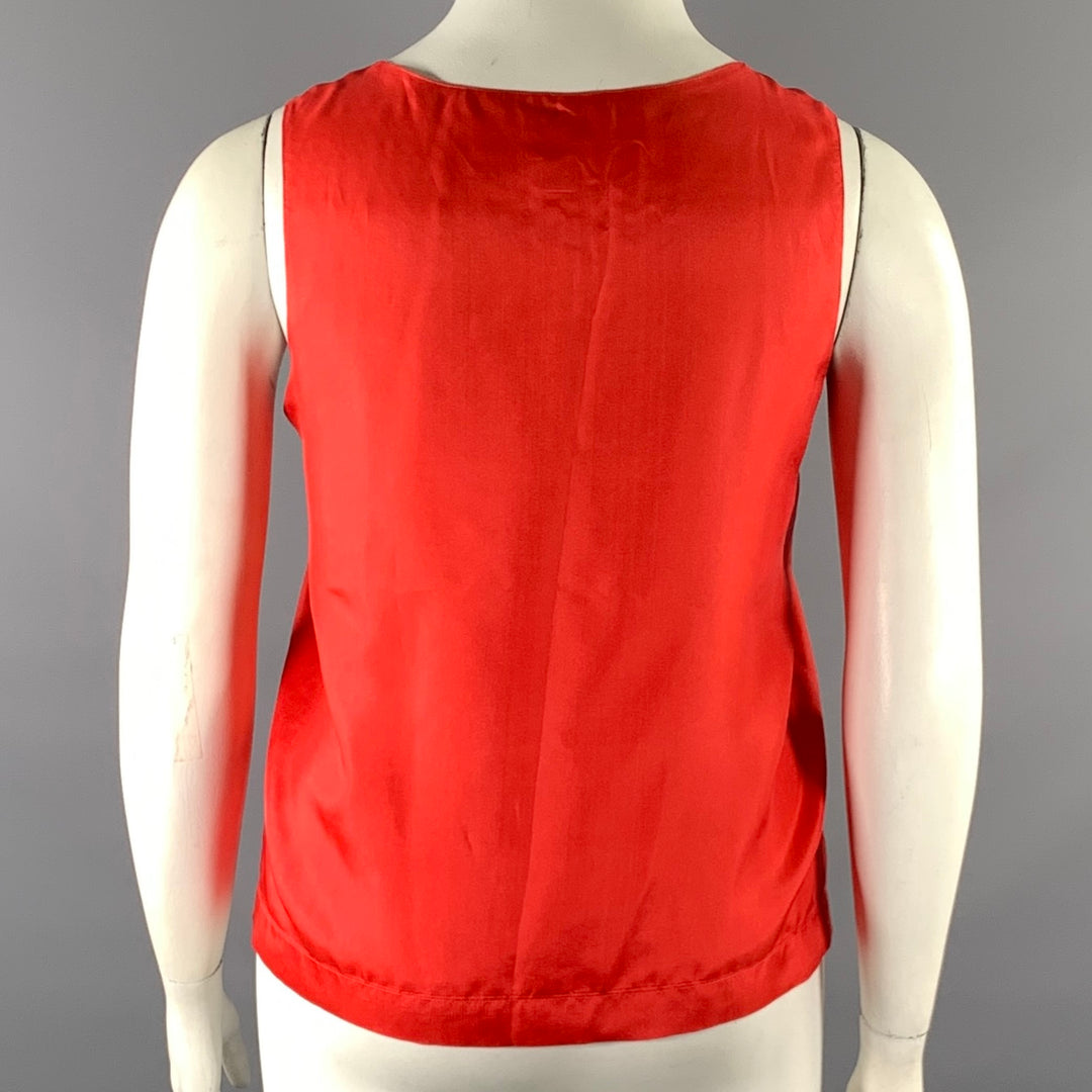 HERMES Size 8 Red Silk Tank Casual Top