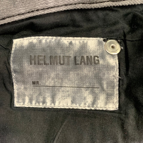 HELMUT LANG Size 32 Grey Charcoal Cotton Blend Slim Straight Jeans