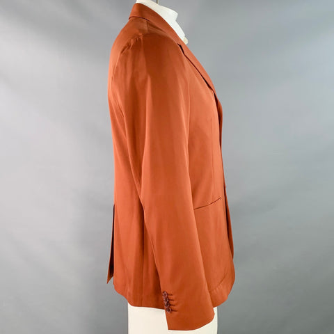 PAUL SMITH Size 42 Soho Fit Brick Orange Wool Notch Lapel Sport Coat