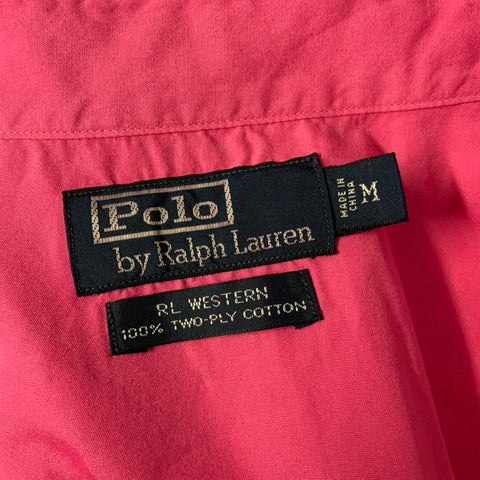 RALPH LAUREN Size M Pink Cotton Western Long Sleeve Shirt