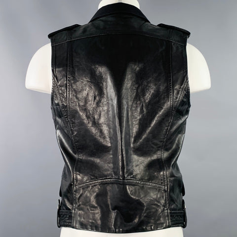 DSQUARED2 Size 40 Black Mixed Fabrics Cotton Silk Vest