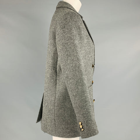 SEZANE Size 2 Grey Virgin Wool Double Breasted Jacket