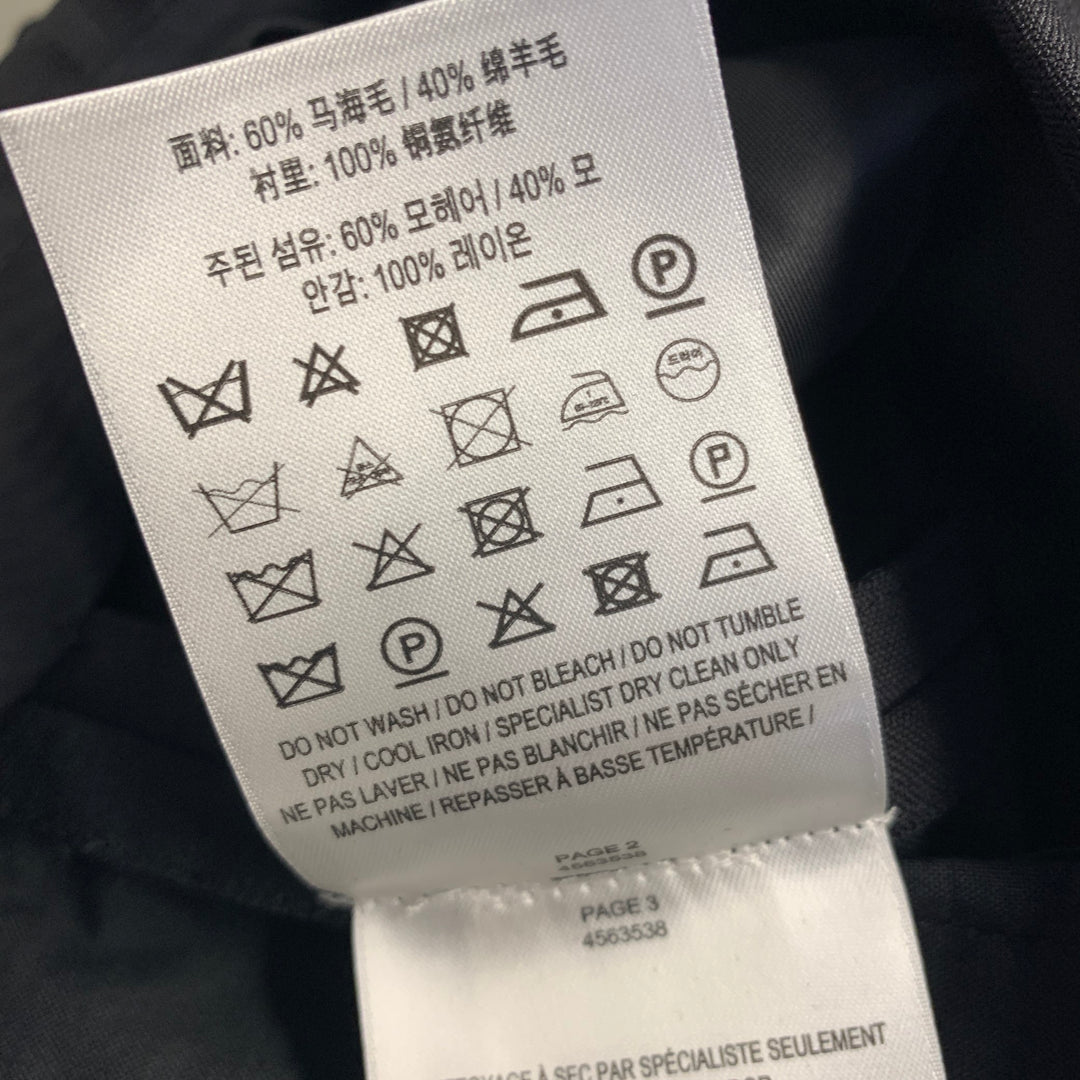 BURBERRY Size 32 Black Mohair / Wool Zip Fly Dress Pants