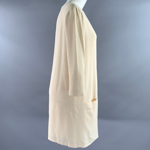 THE ROW Size 2 Cream Viscose  Elastane Tunic Knee-Length Dress