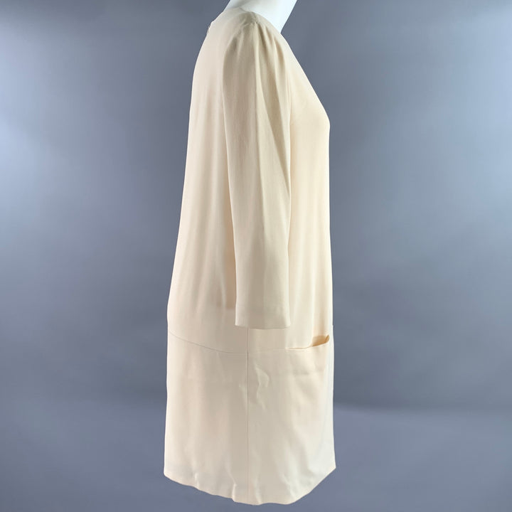 THE ROW Size 2 Cream Viscose  Elastane Tunic Knee-Length Dress