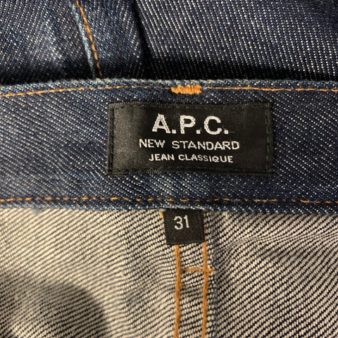 APC Size 31 Navy Cotton Straight Jeans