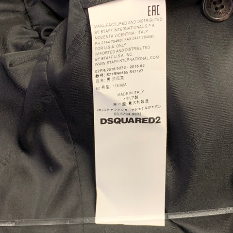 Veste Sport DSQUARED2 Taille 40 Carreaux Écossais Noirs, Verts et Marine en Laine avec Fermetures Éclair