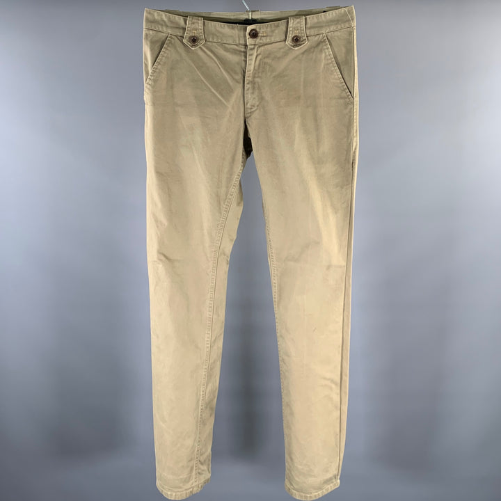 PS by PAUL SMITH Size 34 Khaki Heather Cotton Slim Fit Casual Pants