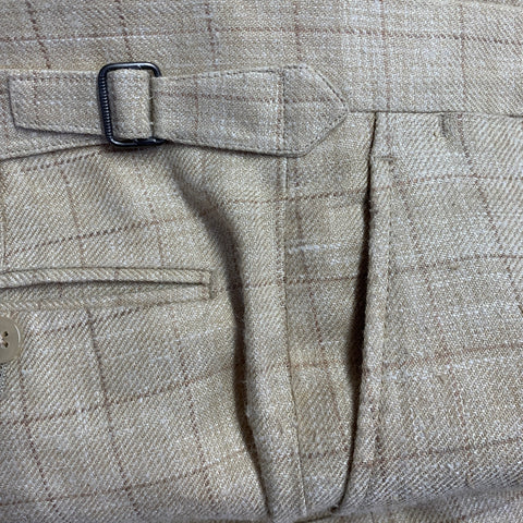 POLO by RALPH LAUREN Size 38 Regular Brown Beige Window Pane Suit