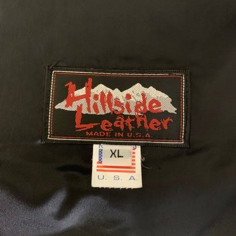 HILLSIDE LEATHERS Size XL Black Silver Leather Vest