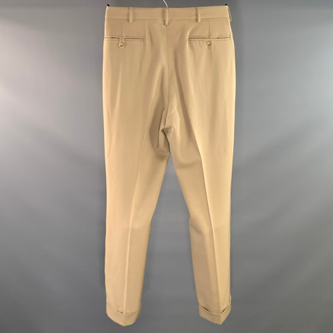 RALPH LAUREN Size 30 Cream Wool Pleated Dress Pants