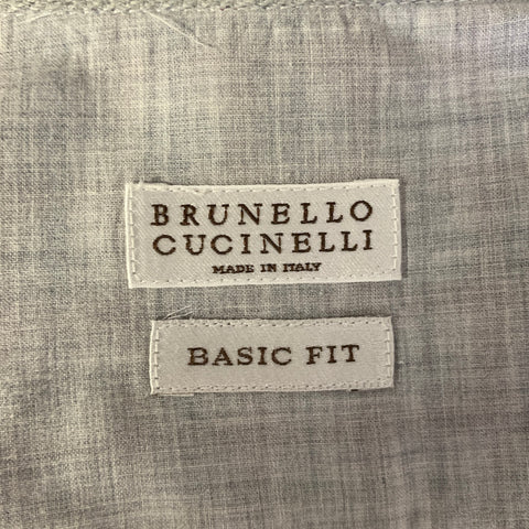 BRUNELLO CUCINELLI Size XS White Burgundy Plaid Cotton Long Sleeve Shirt