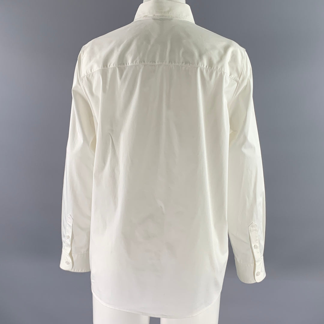 THE ROW Size 10 White Cotton Elastane Shirt