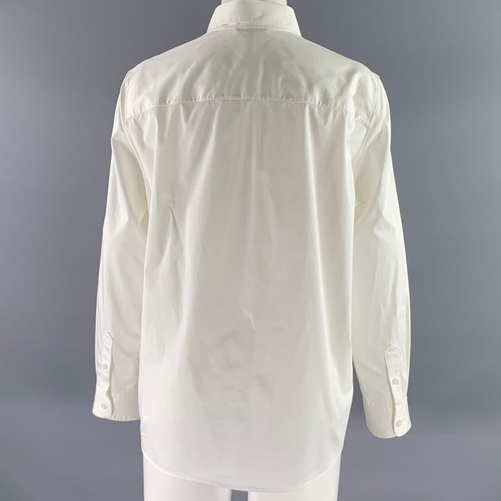 THE ROW Size 10 White Cotton Elastane Shirt