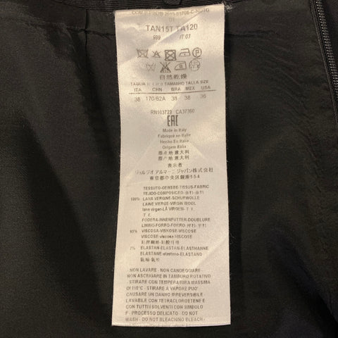 GIORGIO ARMANI Size 2 Black Wool Pencil Knee-Length Skirt