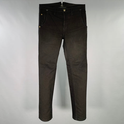 CLOAK Size 30 Black Cotton Skinny Zip Fly Jeans