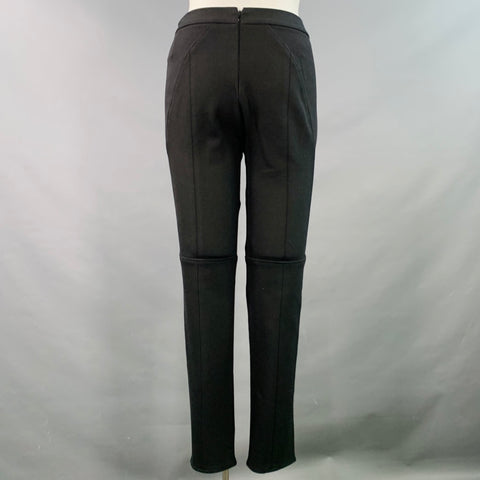 DONNA KARAN Size 10 Black Cotton Blend Fitted Casual Pants