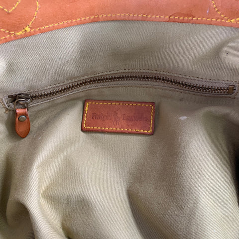 RALPH LAUREN Multi-Color Brown Serape Tote Bag