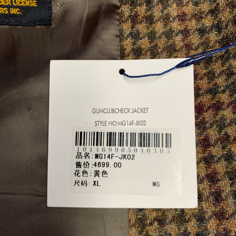 MR. GENTLEMAN Size 42 Brown Houndstooth Wool Notch Lapel Sport Coat