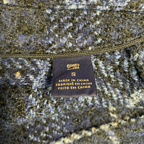 SCOTCH AND SODA Size S Navy Blue Plaid Acrylic Cotton Jacket