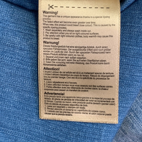 SCOTCH AND SODA Size S Blue Chambray Distressed Short Sleeve One Pocket Drop Waist Dress
