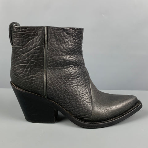 ACNE Talla 9 Botines de cuero negro