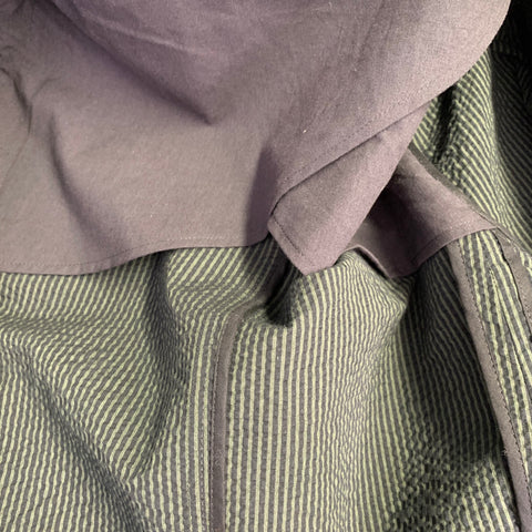 MAISON KITSUNE Size 42 Black Green Seersucker Cotton Sport Coat