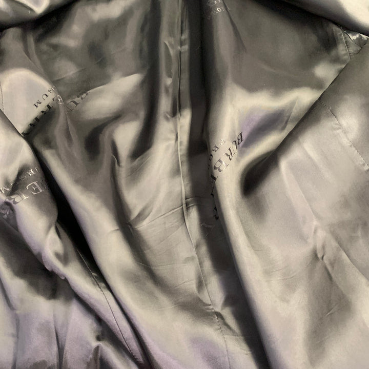 BURBERRY PRORSUM SS15 Size 44 Green Linen Double Breasted Coat