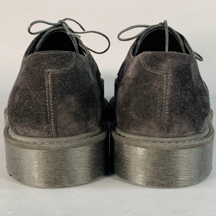 CELINE by HEDI SLIMANE FW19 Size 10.5 Black Suede Creeper Lace-Up Shoes