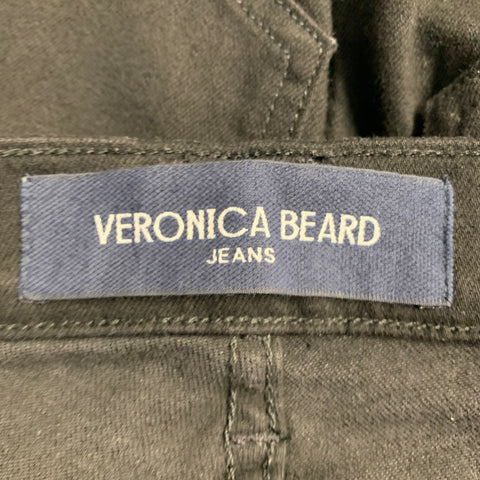 VERONICA BEARD Size 27 Beverly Black Cotton Blend High Waisted Skinny Flared Jeans