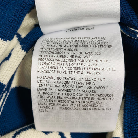MONCLER Size XL Navy White Logo Cotton Crew Neck Pullover