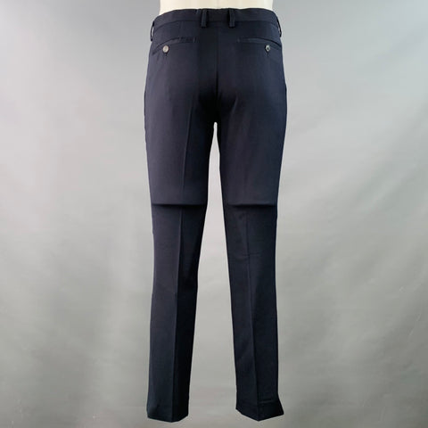 PAUL SMITH Size 36 Navy Wool Single Breasted Slim Fit Notch Lapel Suit