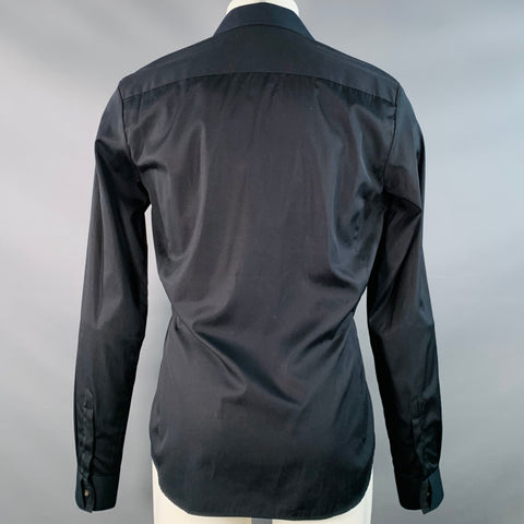 DIRK SCHONBERGER Size 38 Black Cotton  Hidden Buttons Long Sleeve Shirt