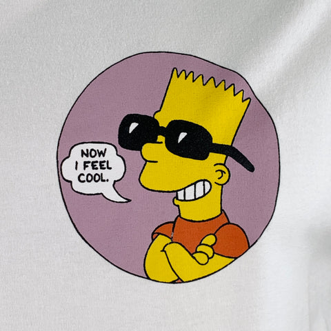 OFF-WHITE Size XXL White Multi Color Bart Simpson Print Cotton Crew Neck T-shirt