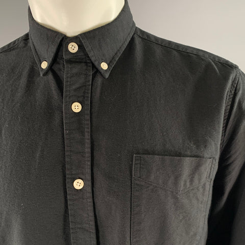FRANK & OAK Size M Black Cotton Button Down Long Sleeve Oxford Shirt