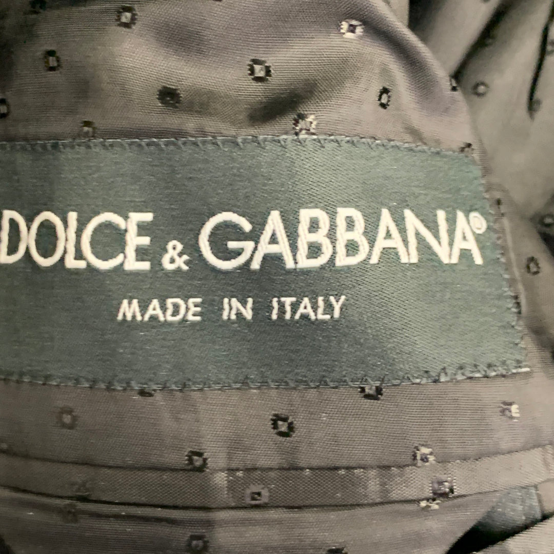 DOLCE & GABBANA Size 38 Black Wool Blend Peak Lapel Tuxedo