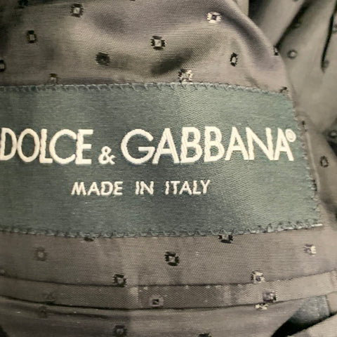 DOLCE & GABBANA Size 38 Black Wool Blend Peak Lapel Tuxedo