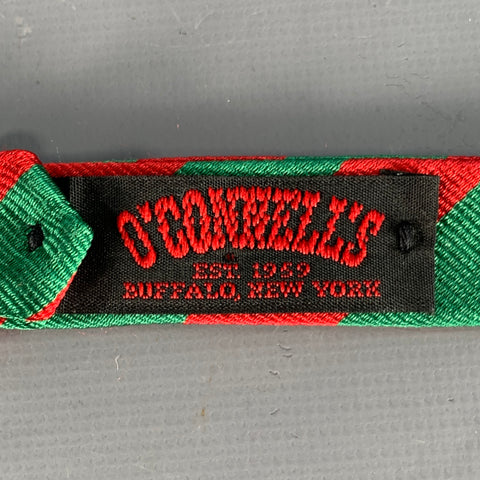 O'CONNELL'S Red Green Diagonal Stripe Bow Tie