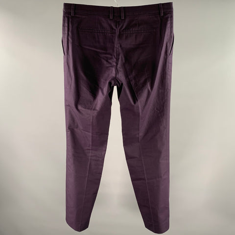 BURBERRY Size 34 Purple Cotton Slim Pants