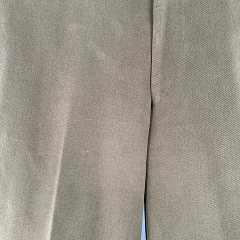 LUCIANO BARBERA Size 34 Green Olive Cotton Cuffed Casual Pants