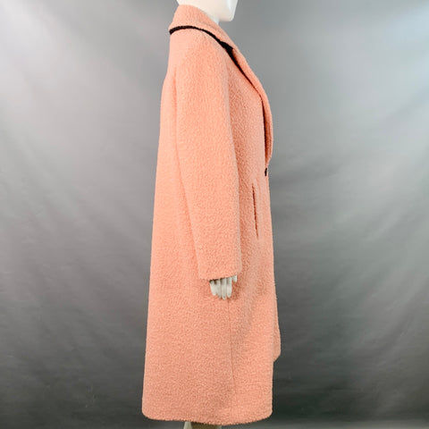 PS by PAUL SMITH Size S Pink Polyester Faux Shearling Double Breasted Teddy Coat