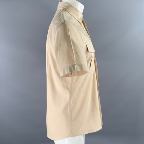 BRUNELLO CUCINELLI Size S Khaki Short Sleeve Shirt